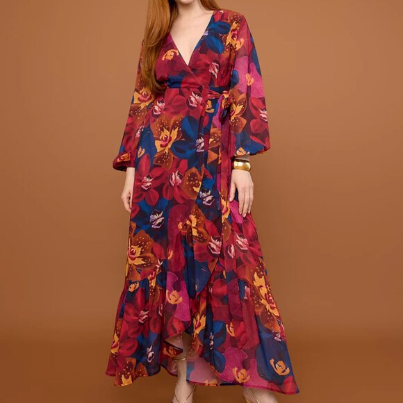 Mixed by Nasrin Long Sleeve Maxi Dress in Vesper - Picture 3 of 4